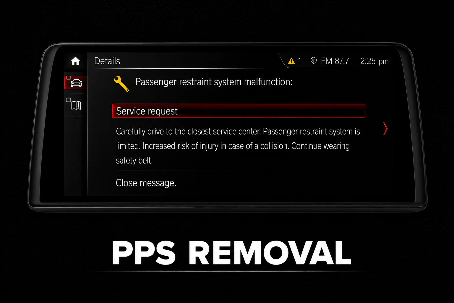 Passenger Protection System Removal — Up North Coding